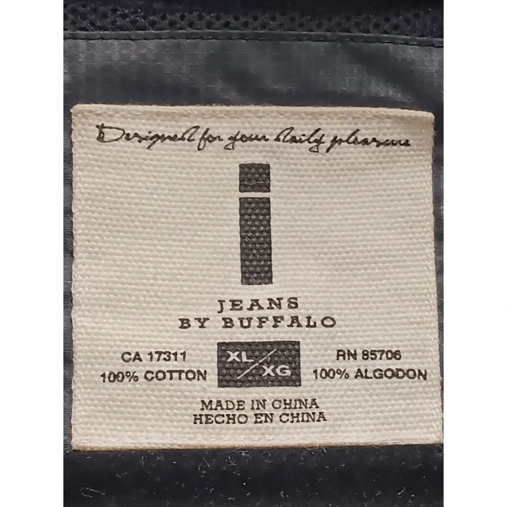 i Jeans by Buffalo Black Bomber‎ Jacket Men's XL 100% Cotton Shell Utility